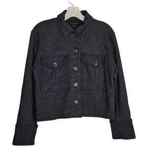 Banana Republic Double Knit Button Up Crop Blazer Women's Size Small